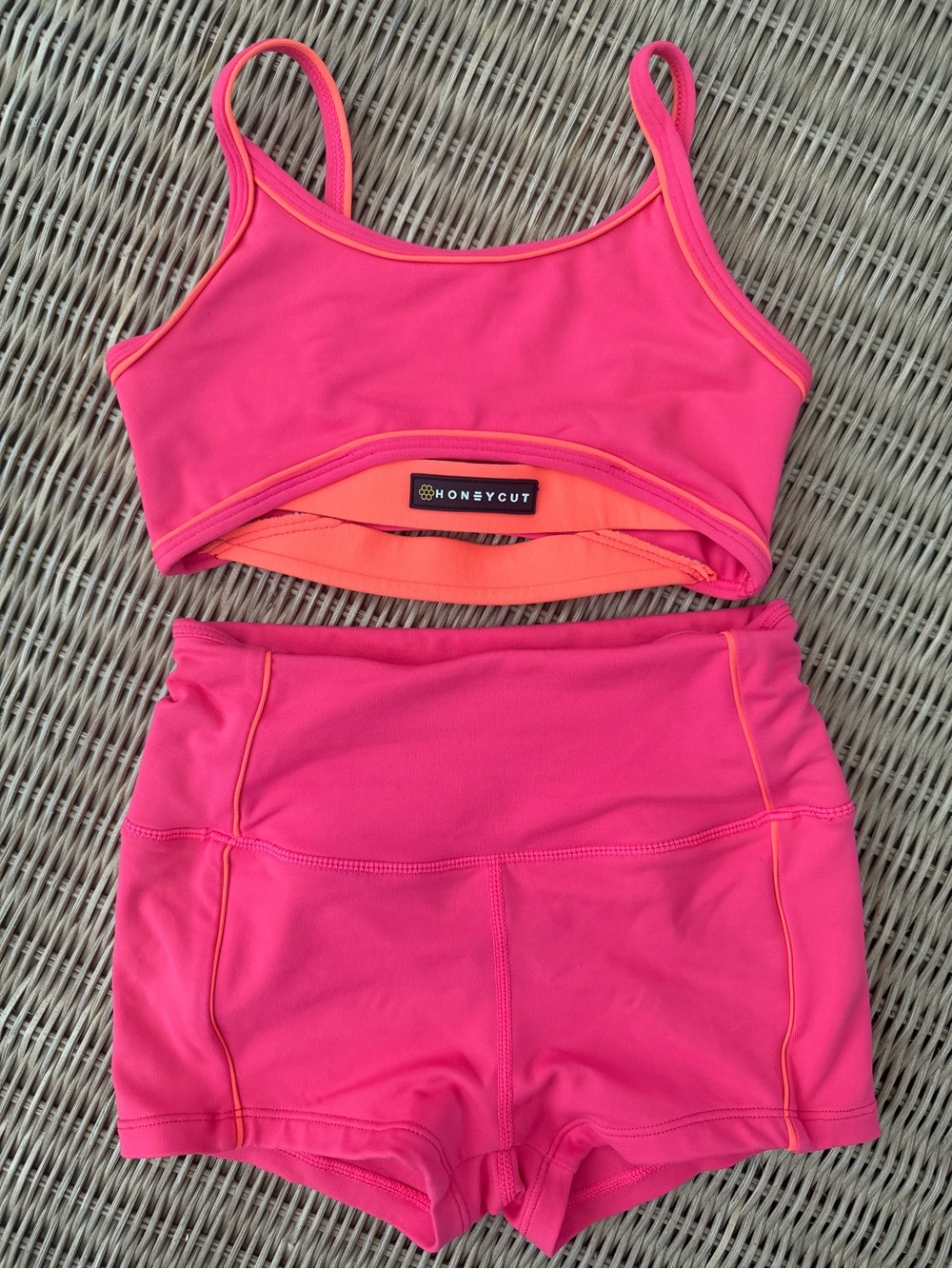 HONEYCUT Hot Pink and Orange Dance Set Size Child Medium